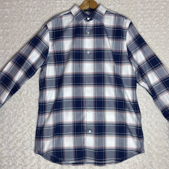 Banana Republic Non Iron Camden Fit‎ Plaid Button Down Size Large - Picture 2 of 5